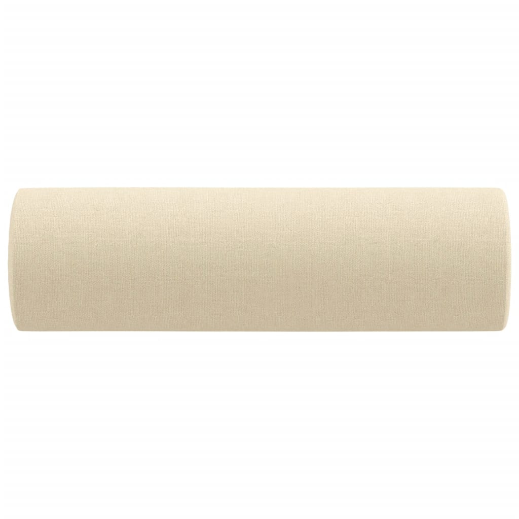 Coussins décoratifs lot de 2 Crème Ø15x50 cm Tissu