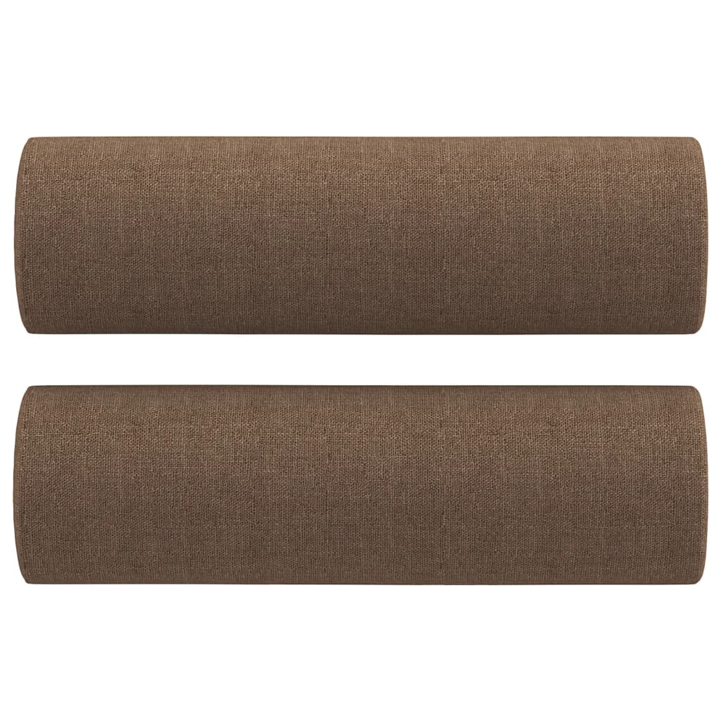 Coussins décoratifs lot de 2 Marron Ø15x50 cm Tissu