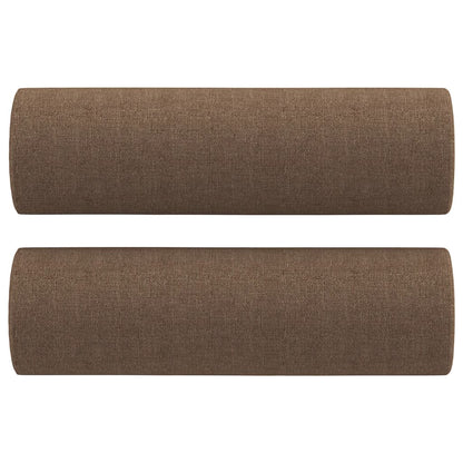 Coussins décoratifs lot de 2 Marron Ø15x50 cm Tissu