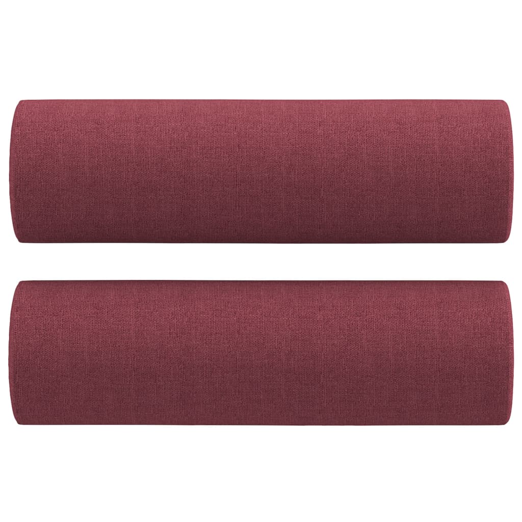 Coussins décoratifs lot de 2 Rouge bordeaux Ø15x50 cm Tissu