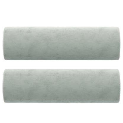 Coussins décoratifs lot de 2 Gris clair Ø15x50 cm Velours