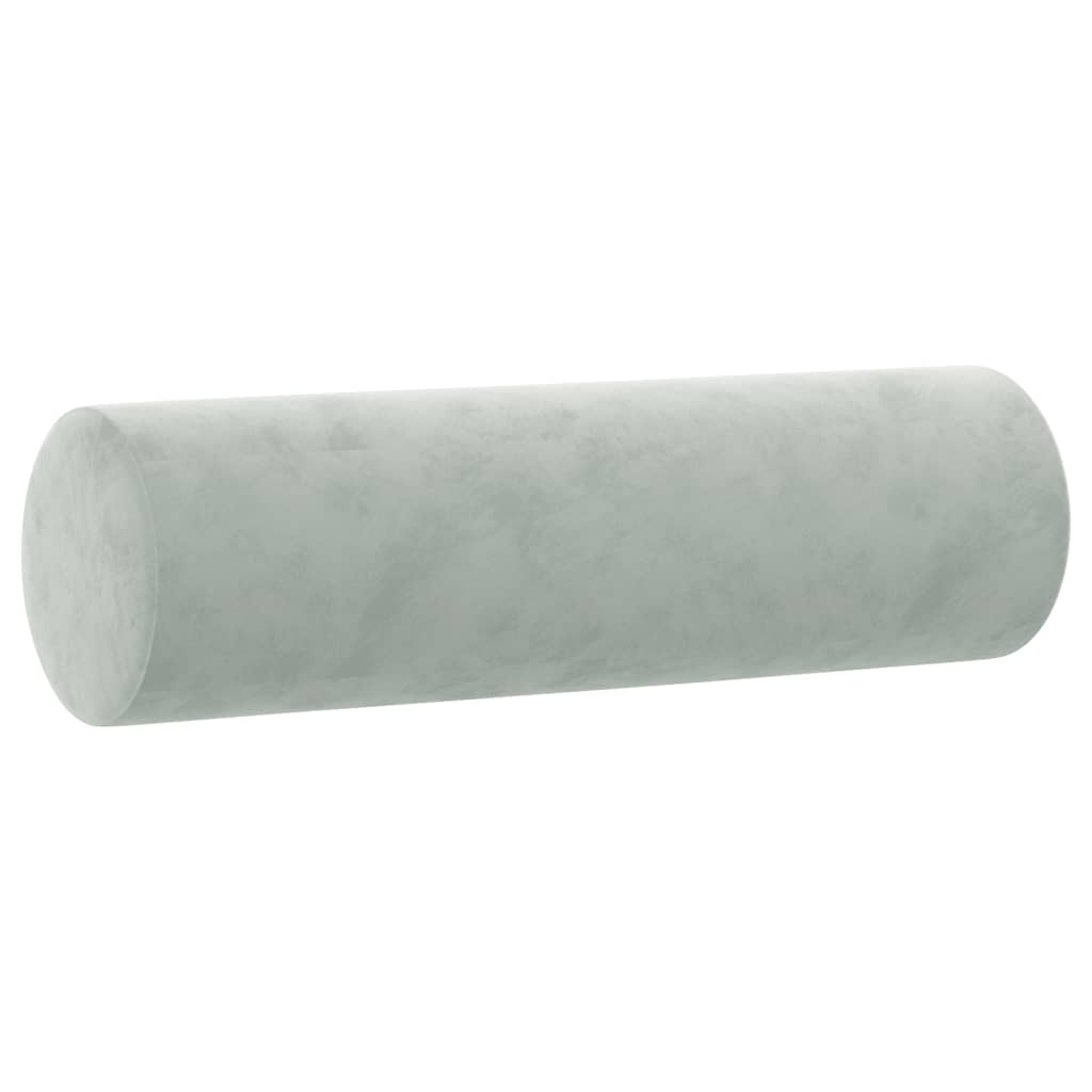 Coussins décoratifs lot de 2 Gris clair Ø15x50 cm Velours