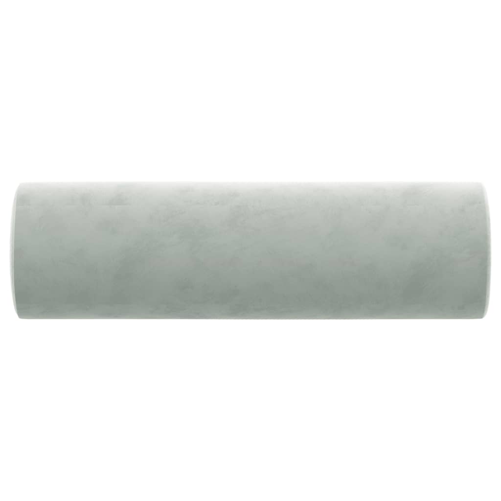 Coussins décoratifs lot de 2 Gris clair Ø15x50 cm Velours