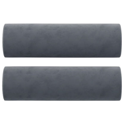 Coussins décoratifs lot de 2 Gris foncé Ø15x50 cm Velours