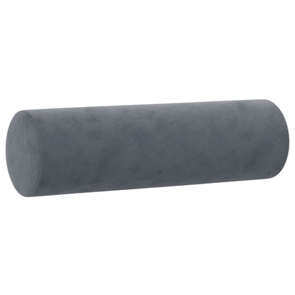 Coussins décoratifs lot de 2 Gris foncé Ø15x50 cm Velours