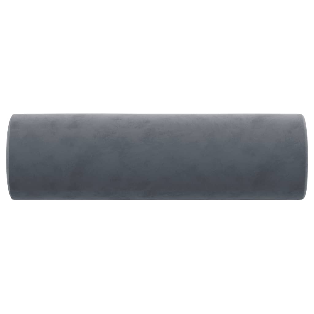 Coussins décoratifs lot de 2 Gris foncé Ø15x50 cm Velours