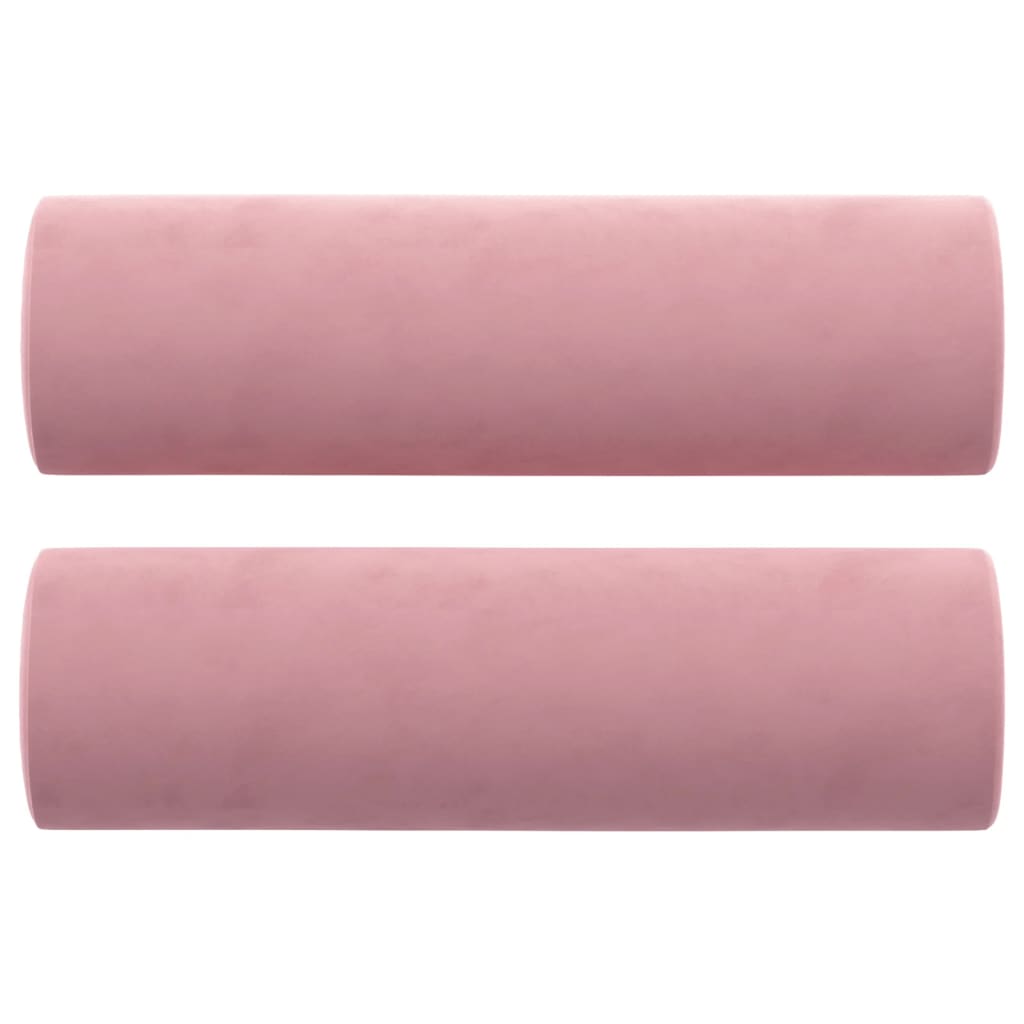 Coussins décoratifs lot de 2 Rose Ø15x50 cm Velours