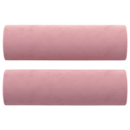 Coussins décoratifs lot de 2 Rose Ø15x50 cm Velours