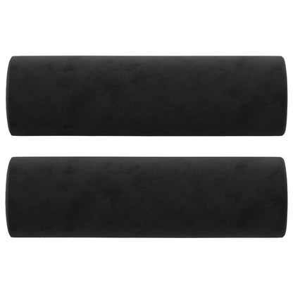 Coussins décoratifs lot de 2 Noir Ø15x50 cm Velours