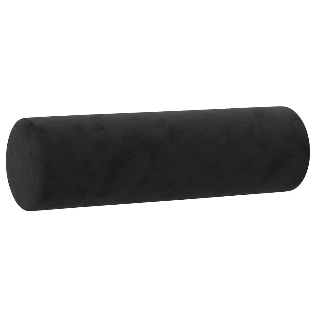 Coussins décoratifs lot de 2 Noir Ø15x50 cm Velours