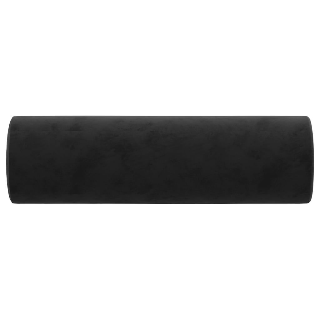 Coussins décoratifs lot de 2 Noir Ø15x50 cm Velours