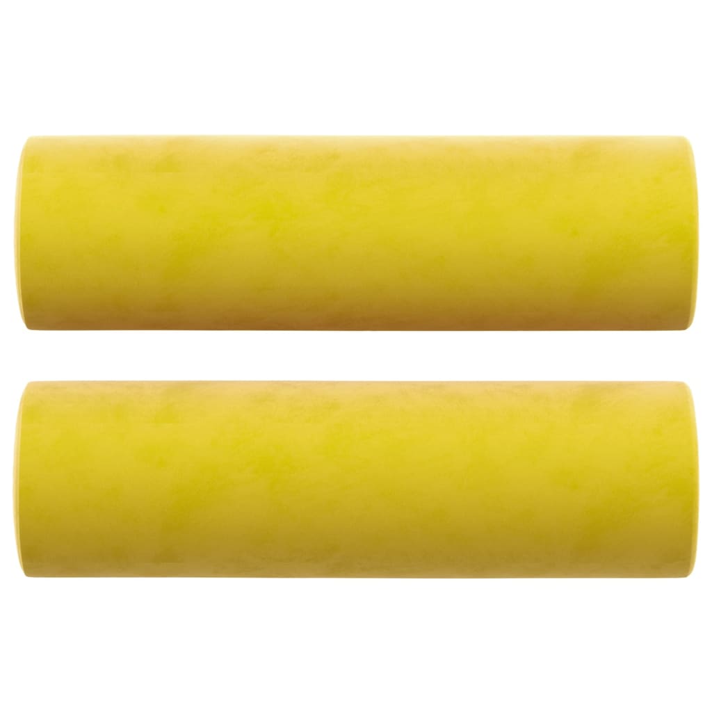 Coussins décoratifs lot de 2 Jaune Ø15x50 cm Velours