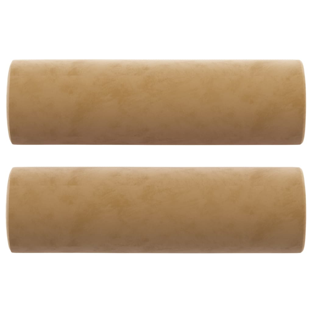 Coussins décoratifs lot de 2 Marron Ø15x50 cm Velours