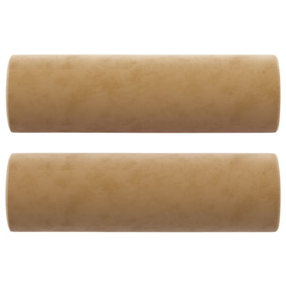 Coussins décoratifs lot de 2 Marron Ø15x50 cm Velours