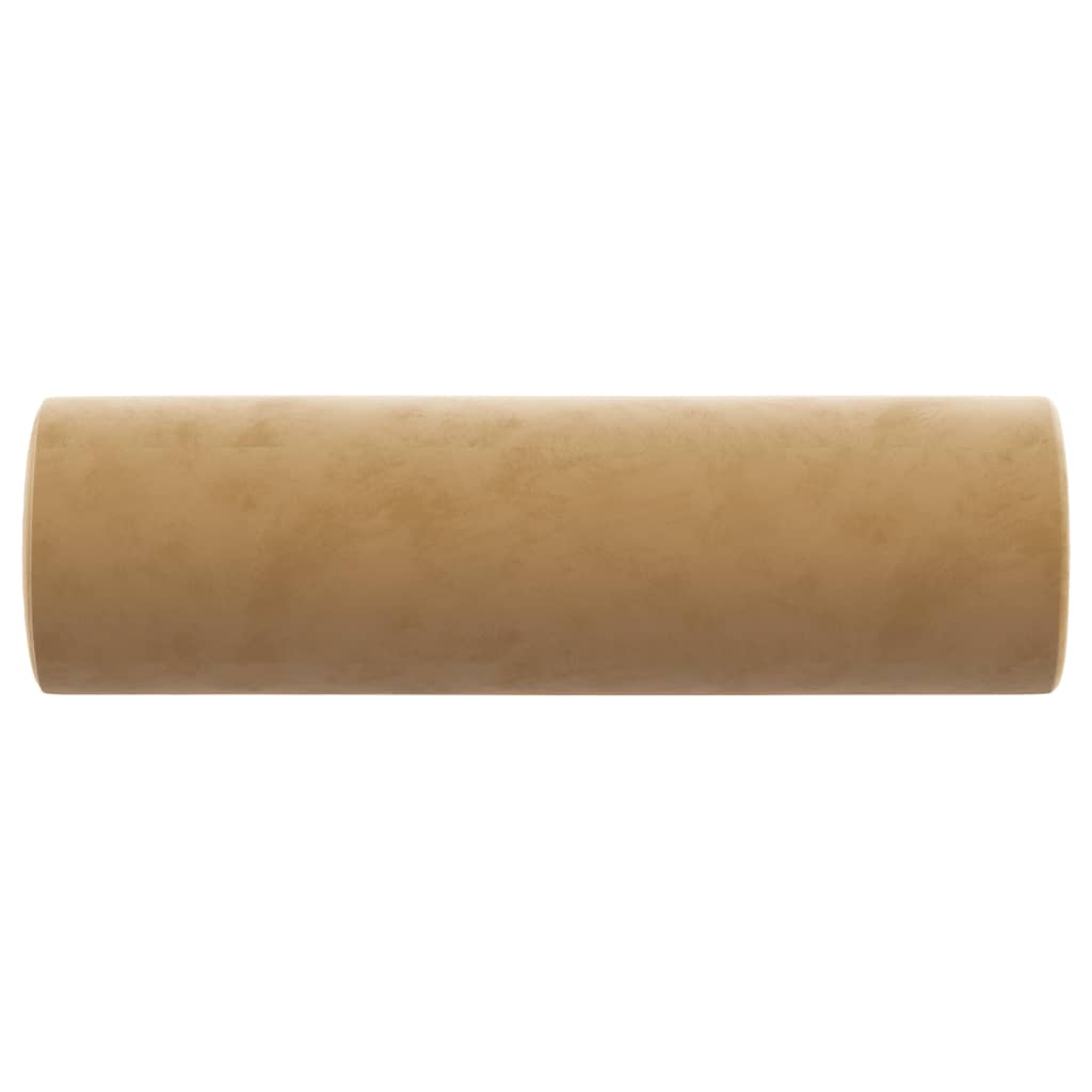 Coussins décoratifs lot de 2 Marron Ø15x50 cm Velours