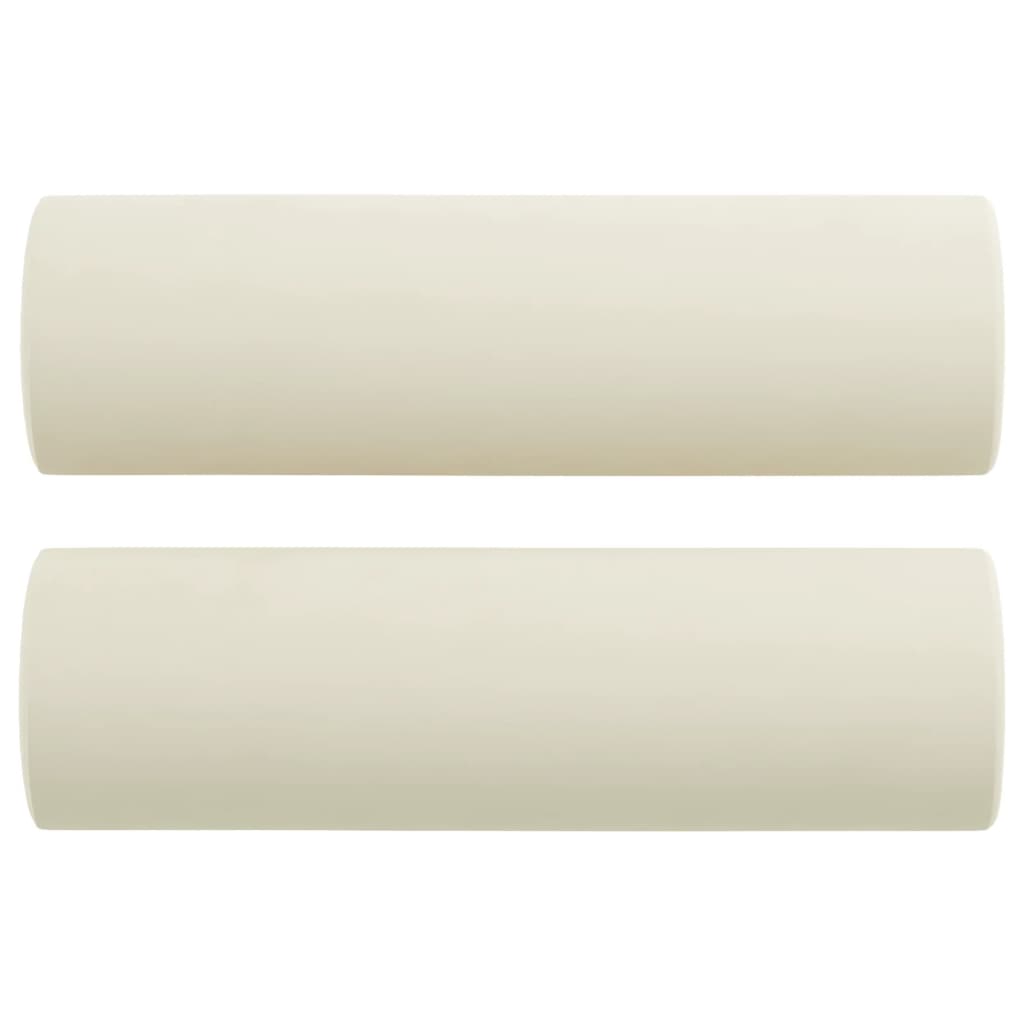 Coussins décoratifs lot de 2 Crème Ø15x50 cm Velours