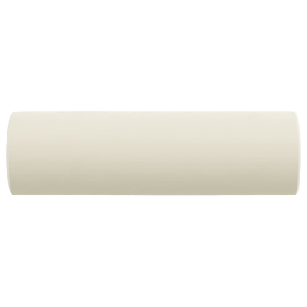 Coussins décoratifs lot de 2 Crème Ø15x50 cm Velours