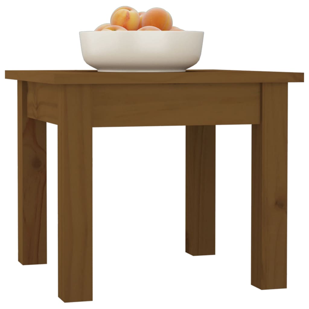 Table basse Marron miel 35x35x30 cm Bois massif de pin