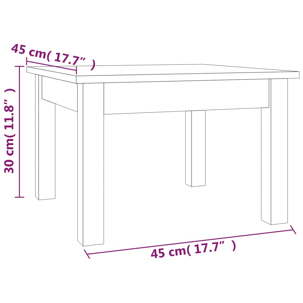 Table basse Marron miel 45x45x30 cm Bois massif de pin