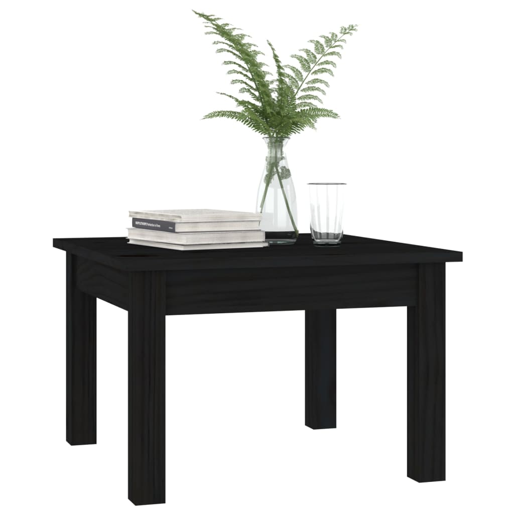 Table basse Noir 45x45x30 cm Bois massif de pin