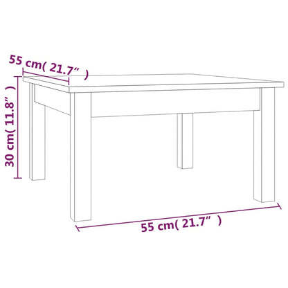 Table basse Blanc 55x55x30 cm Bois massif de pin