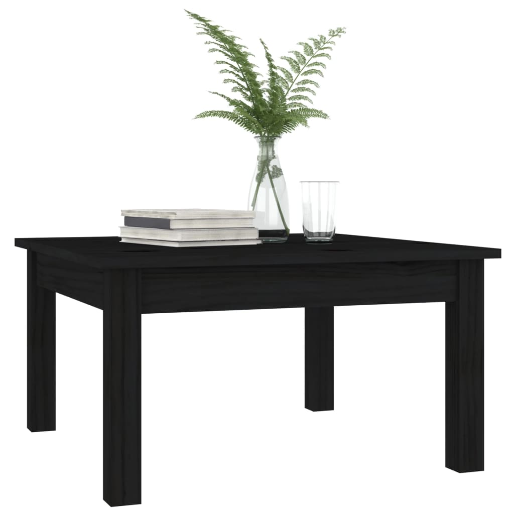 Table basse Noir 55x55x30 cm Bois massif de pin