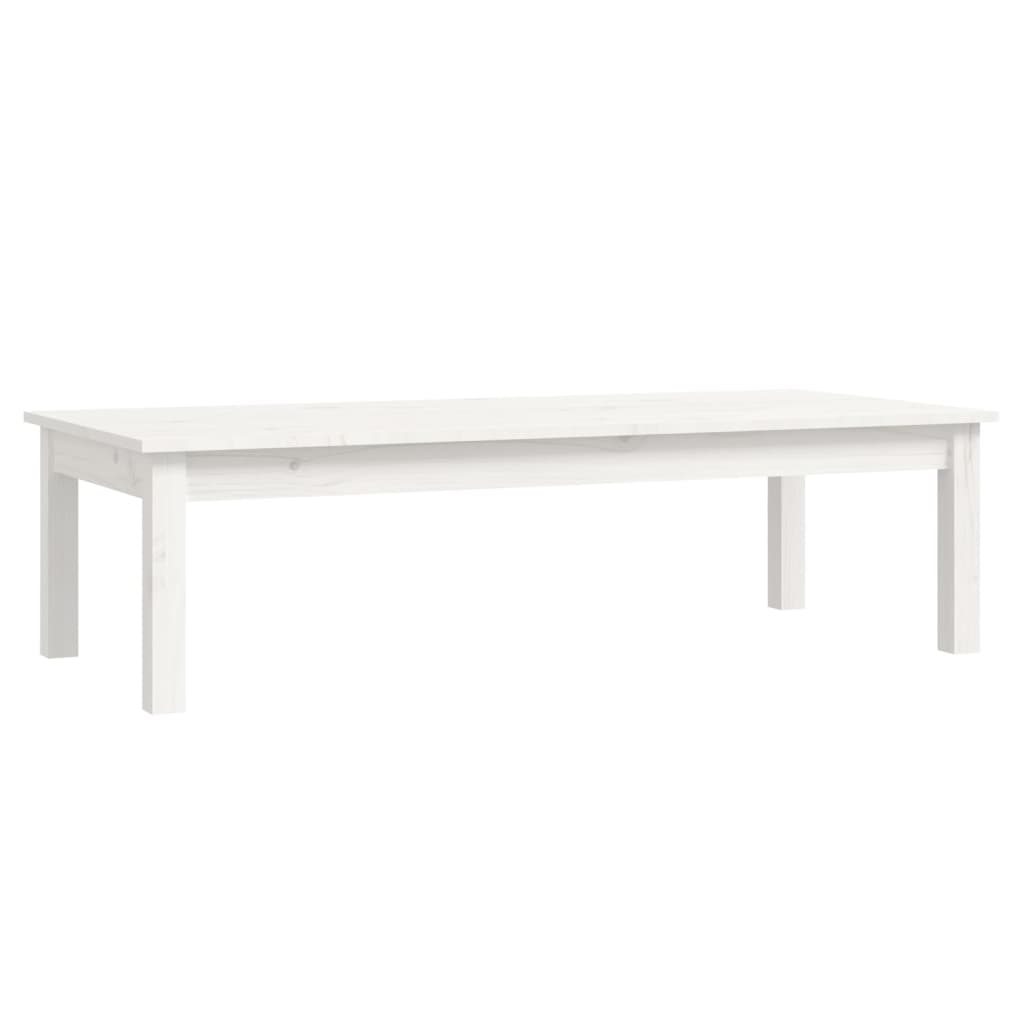 Table basse Blanc 110x50x30 cm Bois massif de pin