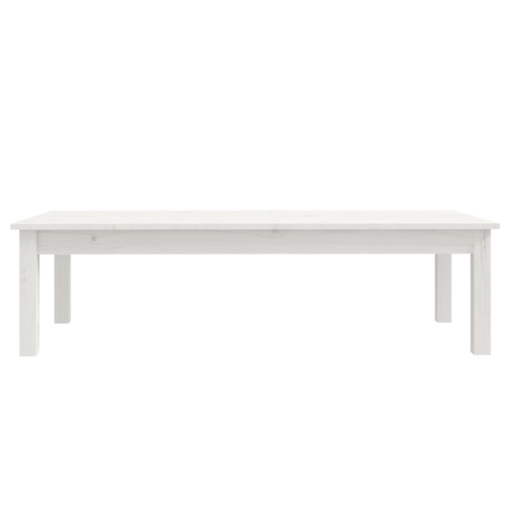 Table basse Blanc 110x50x30 cm Bois massif de pin