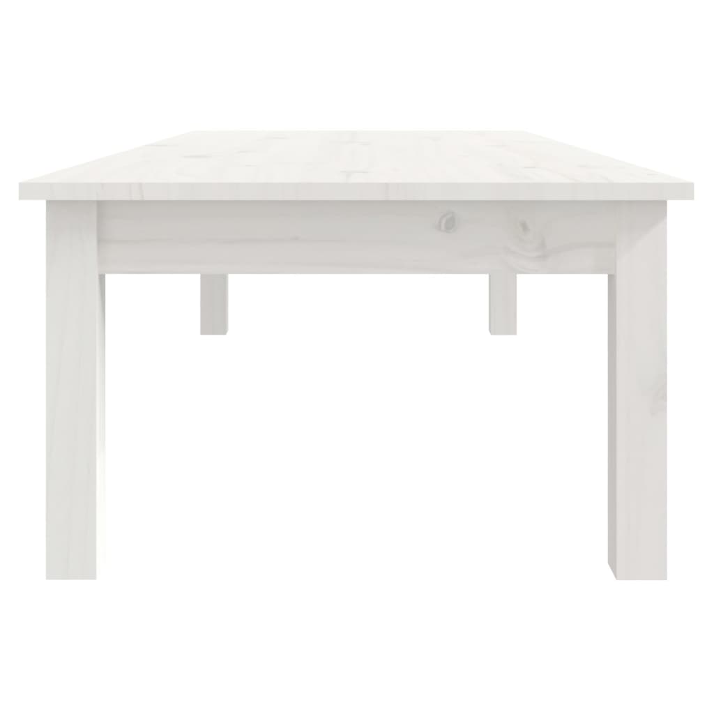 Table basse Blanc 110x50x30 cm Bois massif de pin