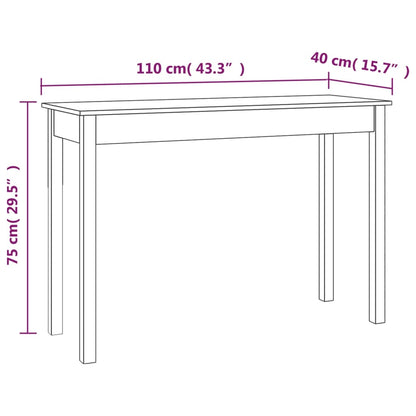 Table console 110x40x75 cm Bois massif de pin