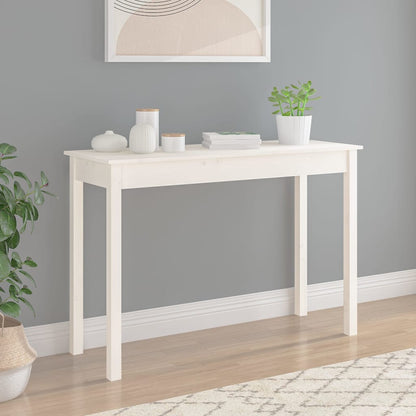 Table console Blanc 110x40x75 cm Bois massif de pin