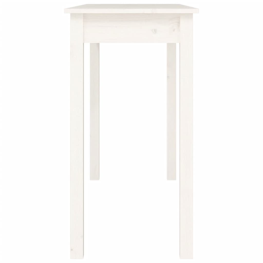 Table console Blanc 110x40x75 cm Bois massif de pin