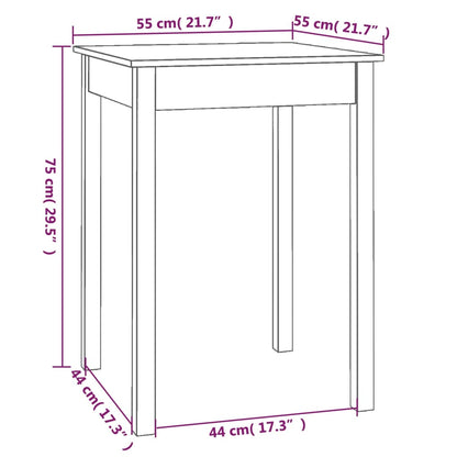 Table à manger 55x55x75 cm Bois massif de pin