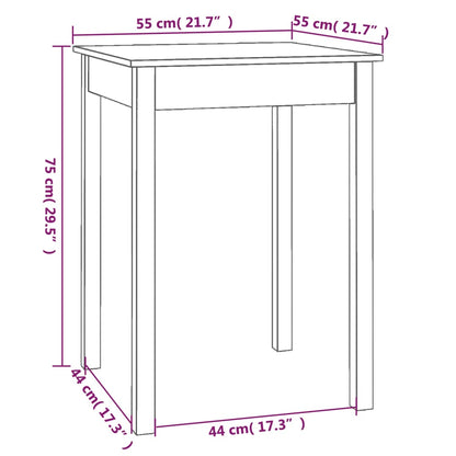 Table à manger Blanc 55x55x75 cm Bois massif de pin