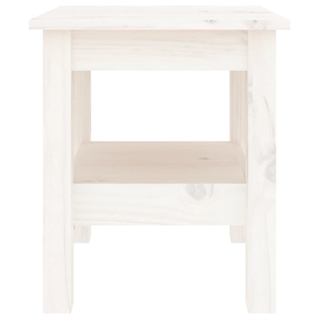 Table basse Blanc 35x35x40 cm Bois massif de pin