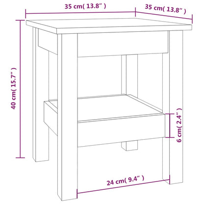 Table basse Blanc 35x35x40 cm Bois massif de pin