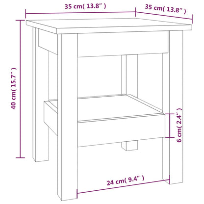 Table basse Gris 35x35x40 cm Bois massif de pin