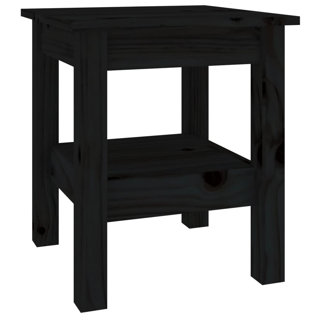 Table basse Noir 35x35x40 cm Bois massif de pin