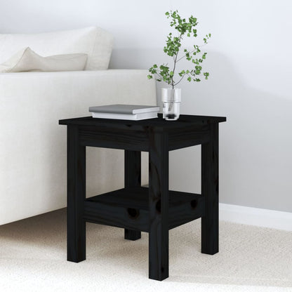 Table basse Noir 35x35x40 cm Bois massif de pin