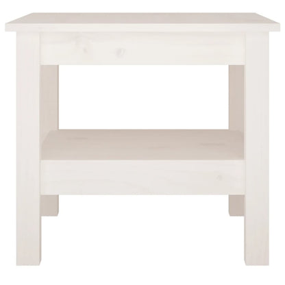 Table basse Blanc 45x45x40 cm Bois massif de pin