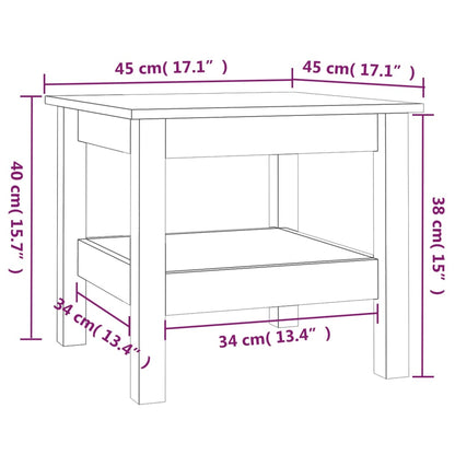 Table basse Blanc 45x45x40 cm Bois massif de pin