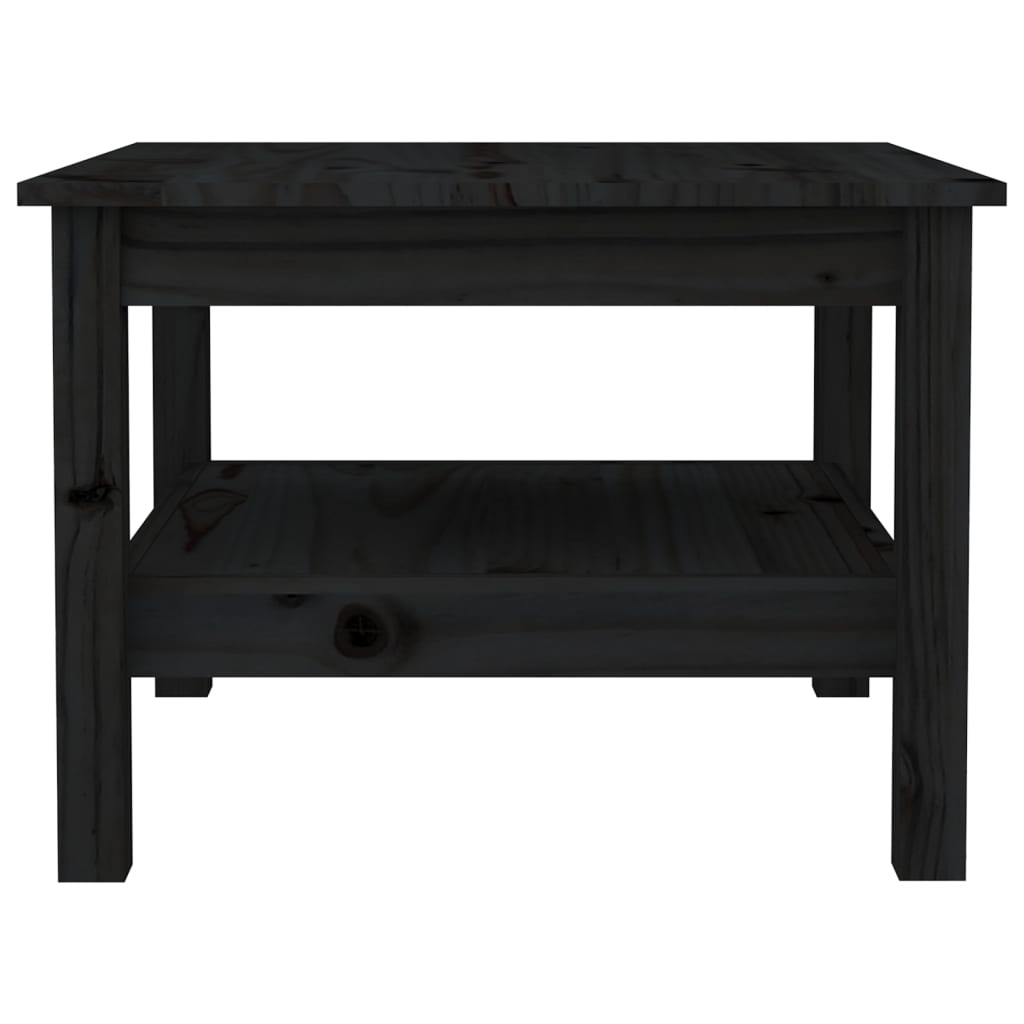 Table basse Noir 55x55x40 cm Bois massif de pin