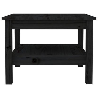 Table basse Noir 55x55x40 cm Bois massif de pin