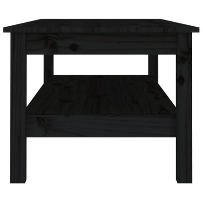 Table basse Noir 110x50x40 cm Bois massif de pin