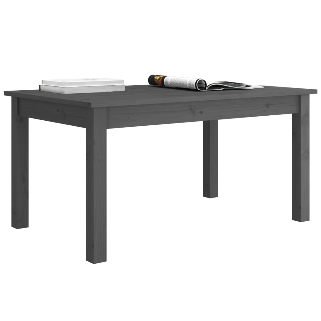 Table basse Gris 80x50x40 cm Bois massif de pin