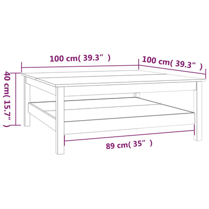 Table basse 100x100x40 cm Bois massif de pin