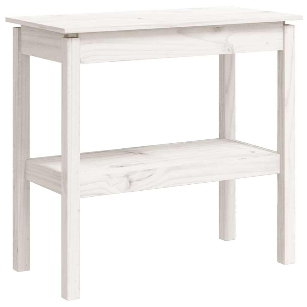 Table console Blanc 80x40x75 cm Bois de pin solide