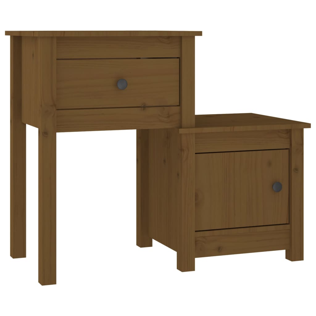 Tables de chevet 2 pcs Marron miel 79,5x38x65,5 cm Pin solide