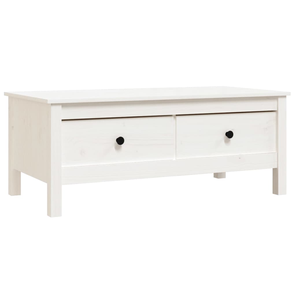 Table basse Blanc 100x50x40 cm Bois massif de pin