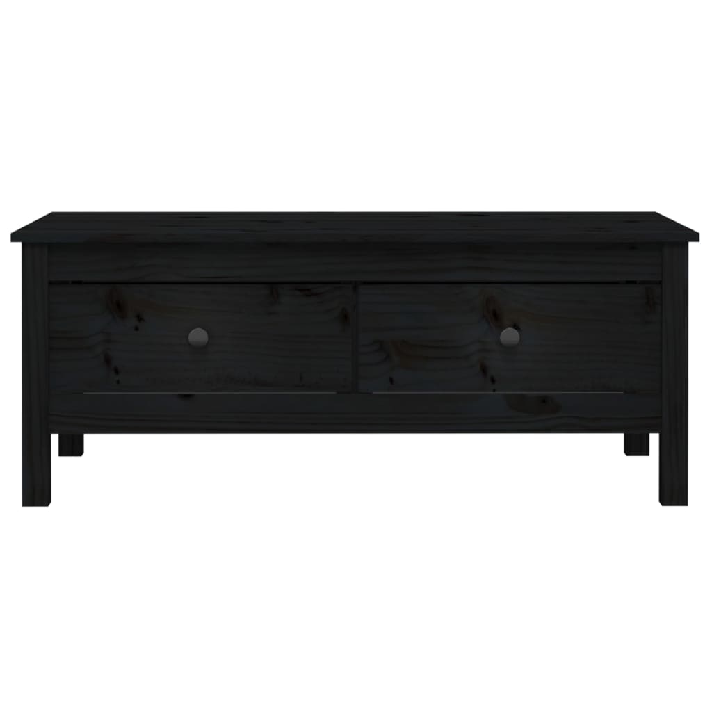 Table basse Noir 100x50x40 cm Bois massif de pin